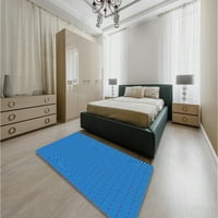 Ahgly Company Machine ПРОЧАВАНЕ НА ВЪЗДУШНИ Квадратни преходни сини килими, 8 'квадрат
