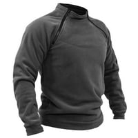 Сив Екипаж Суитчъри Мъжки Мода Плътен Цвят Открит Топъл И Дишащ Топ Пуловер