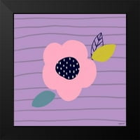 Кафяв, Kyra Black Modern Modeam Museum Art Print, озаглавен - розово цвете