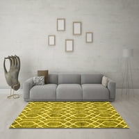 Ahgly Company Indoor Rectangle Trellis Yellow Modern Area Rugs, 7 '9'