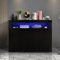 Гланцов светещ бюфет: модерен шкаф за съхранение със светодиодна светлина