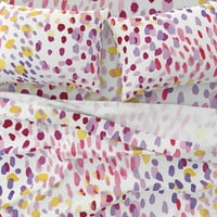 памучни чаршафи, комплект близнаци - точки абстрактни акварелни животни пастелни цветни розови лилави жълти печат по поръчка по спално бельо с лъжица