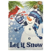 Нека го снежен снежен човек и основен флаг на градина на открито 12.5 18