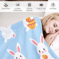Великденски декор одеяло диван диван дневна плюшени леки хвърляния спално бельо великденски сладък заек флорални хвърляния одеяло за деца и възрастни
