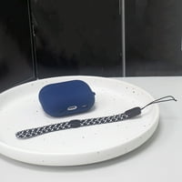 Bluethy калъф за слушалки с ланяр с твърд цвят анти-скачащ прахоустойчив мек силиконов защитник на слушалки за Airpods Pro 2