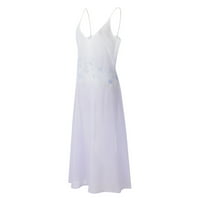 Aayomet Елегантни рокли за жени жени свободна шифонска рокля Елегантна вечерна рокля за парти, небесно син XL