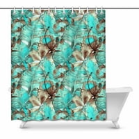 Тюркоазена екзотична акварелна тропически палмови листа къща декор душ завеса за баня декоративна баня за душ завеси