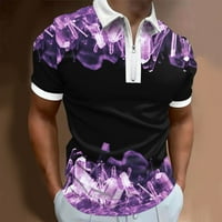 Мъжки поло риза лято цифрово 3D печат моден плакат празничен плажен лапета цип късо ръкав риза интересно