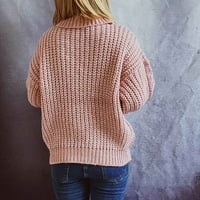 Дамски пуловери есен с яка дълъг ръкав пуловер с пуловер Жени Леки пейсли Учител на Деня на благодарността Топс за намалени