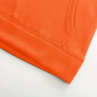 Оферти качулки За Мъже удобни и зимни младежки качулки европейски размер отпечатани пуловер пуловер, оранжев