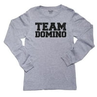 Team Domino - Винтидж сива тениска с дълъг ръкав на момиче