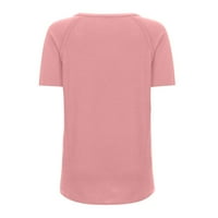 Qwertyu дамски тийнейджъри с къси ръкави v Вратни рокли върхове плюс размер глухарче за печат бохо ризи за жени на клирънс работа блузи жени розови 3xl