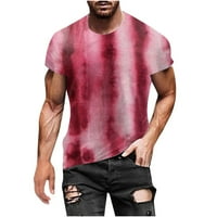 Мъжки поло ризи мъжки модерен лятото деколте тениска 3г печатни модел с къс ръкав Мъжки потници тениски За Мъже Мода Мъжки поло ризи горещо розово, ШЛ