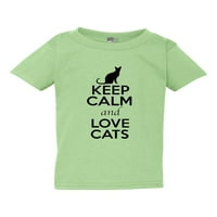 Запазете спокойствие и любов котки Любител на домашни любимци Коте животни малко дете деца тениска
