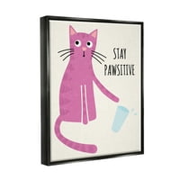 Ступел индустрии остават придирчиви скъпи розова котка събаря стъкло графично изкуство струя черно плаваща рамка платно печат стена изкуство, дизайн от Дженифър Уамбах