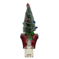 Римски 8 подарък с матирано осветено дърво Коледна нощ светлина-червено зелено