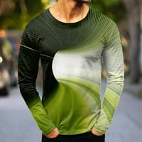 vbnergoie mens ежедневни спортове абстрактно дигитален печат кръгла тениска с шия с дълъг ръкав горни ризи за мъже Т върхови върхове за мъже