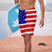 Мъжки и мъжки плувни шорти Ден на независимостта плажни шорти Мъже Хавайски плувни шорти мъжки мъжки ежедневни шорти 3д бански шорти бързо сухи летни шорти сърф плажни шорти, възрастни-3хл