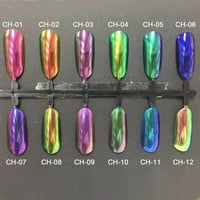 Нокти неонов прах Rainbow Powder Color лед прозрачен прах супер флаш огледало на прах, подходящ за салон за нокти за нокти за нокти за прах