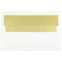 Пликове с бизнес фолио, 1 2, Бяло със златно фолио, пакет 50