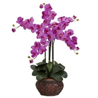 Фаленопсис с декоративна ваза копринена цветна аранжировка, Орхидея