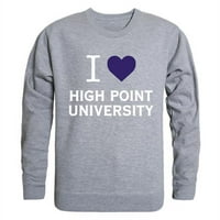 Република продукти 552-311-HGY-High Point University I Love Crewneck тениска, Хедър Грей-2xl