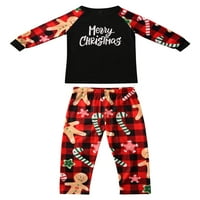 Мубинео съвпадаща семейна коледна пижама, буква с дълъг ръкав Raglan Tops + комплект анимационни панталони