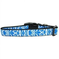 Mirage Pet Products125- MD Damask Nylon Dog Collar, Blue - среден
