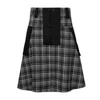 Sanbonepd Мъжки модни ежедневни карирани пола карирана пола на карирана престилка Шотландска практическа пола пола пола