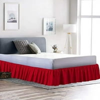 Пола с разрошено легло с 16 -плътски ъгли истински чист памук, събран стил с платформа тристранно покритие за прах за прах с пола