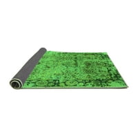 Ahgly Company Indoor Round Oriental Green Industrial Area Rugs, 4 'кръг