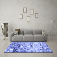 Ahgly Company Indoor Rectangle Oriental Blue Industrial Area Rugs, 6 '9'