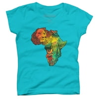Африка II момичета океански син графичен тройник - дизайн от хора l