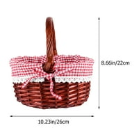 Плетена кошница за пикник, тъкана кошница плодова зеленчукова кошница
