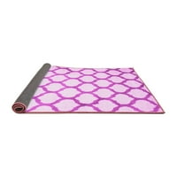 Ahgly Company Indoor Round Trellis Pink Contemporary Area Rugs, 3 'Round
