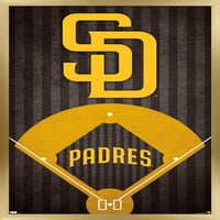 Сан Диего Падрес-Плакат За Стена С Лого, 14.725 22.375
