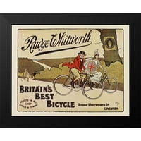 Vintage Apple Collection Black Modern Framed Museum Art Print, озаглавен - Rudge Whitworth Bicycles