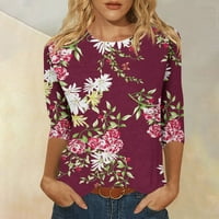 Ризи за ръкави за жени, дамски сладък щампа тройник небрежен лек лек пуловер блуза с големи суичъри