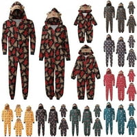 Gotyou Family Christmas пижама, коледни качулки пижами Pajamas Elk Loungeary Outfits, Family Xmas Matching Sets Blue 80