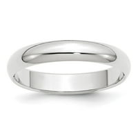 14k бяло злато полукръг мъжки дами сватбена лента пръстен