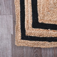 Индийски ръчно плетена чиста Юта с черна граница дизайн площ килими етаж декор килим Размер крака