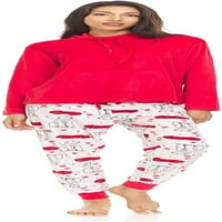 Биърпо удобен дълъг ръкав с джогинг панталони пижама комплект за жени, голям